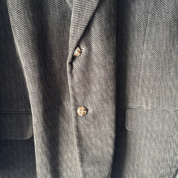 Monsieur Adolfo 46L Brown Chevron Corduroy‎ Mens Blazer Jacket Sport Coat - Picture 2 of 12